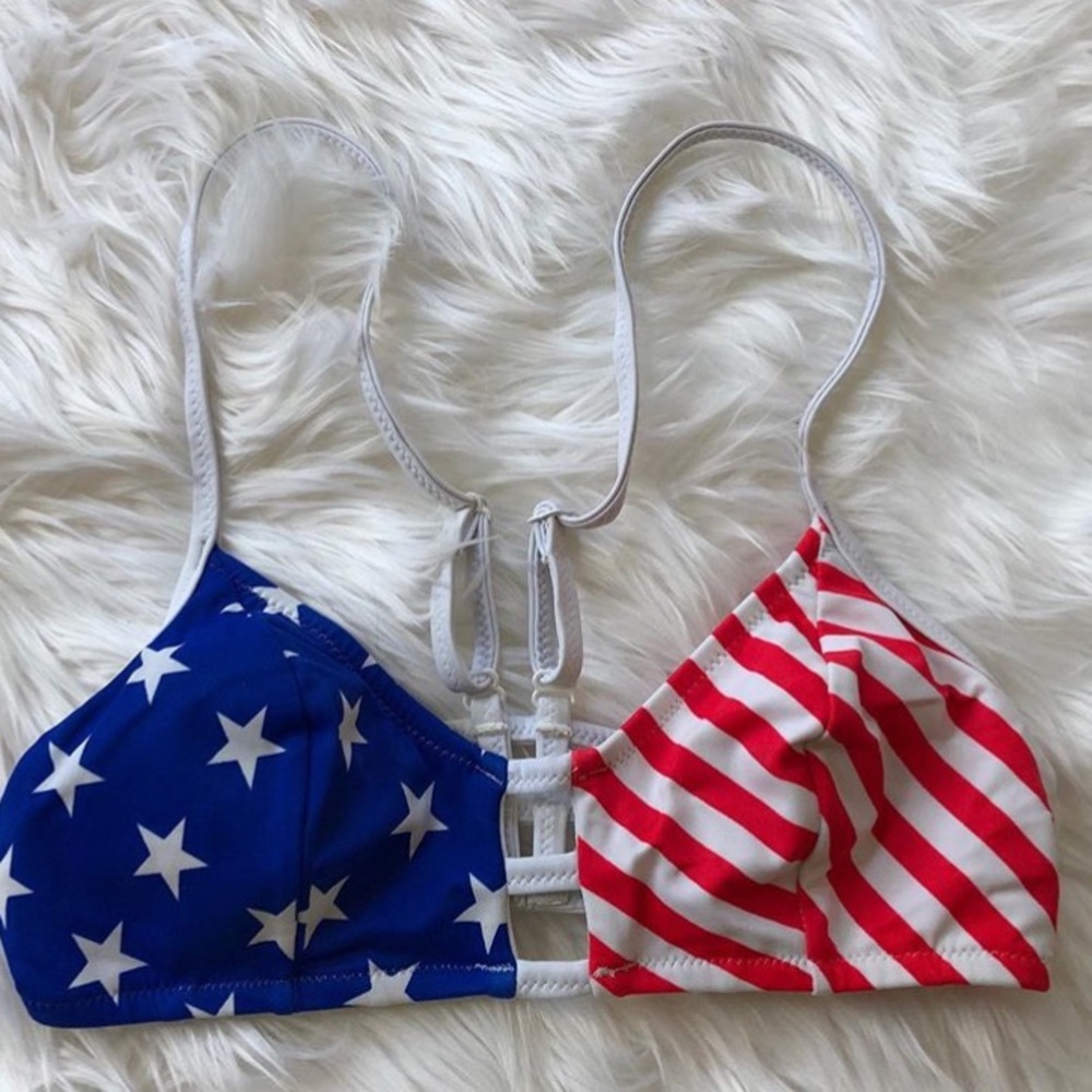 AMERICAN FLAG VICTORIAS SECRET BIKINI TOP